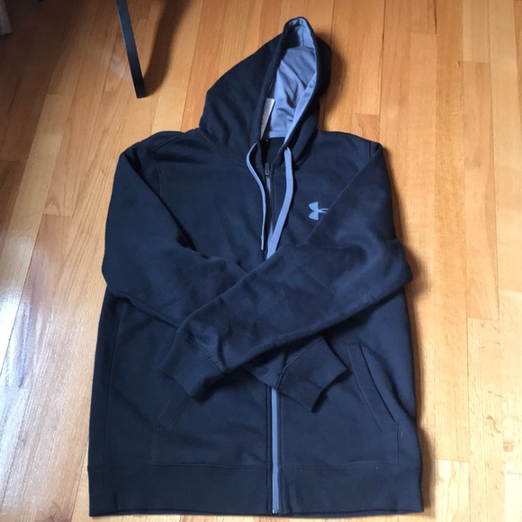 mens black under armour zip up hoodie